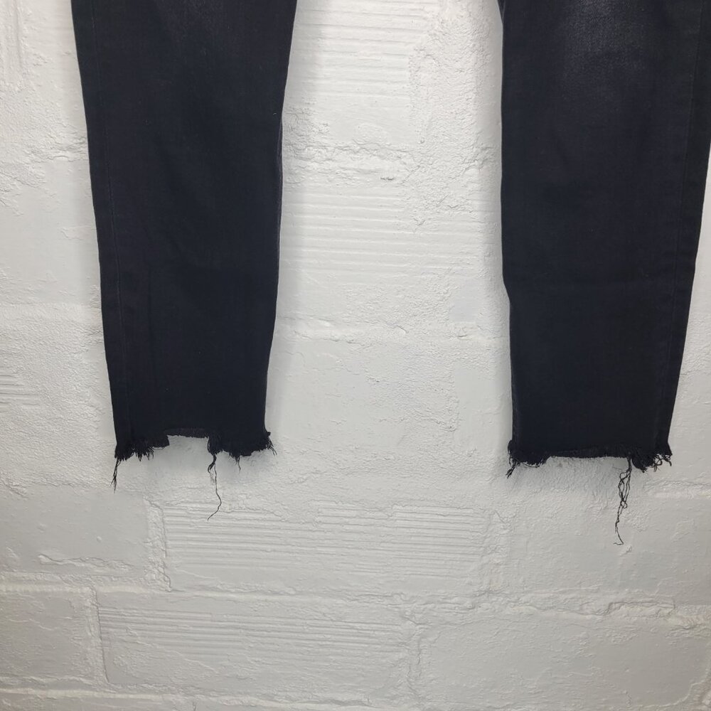 Rag & Bone Women's Size 26 Jeans Cate Mid Rise Ankle Skinny Black Raw Hem - Picture 6 of 9